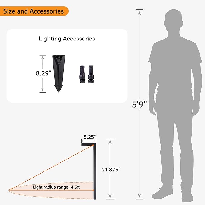 Gardenreet Low Voltage Pathway Lights Brass, LED Landscape Path Lights, Yard Lights Outdoor Waterproof IP65, 12V Wired L Shape Black for Garden Walkway Without G4 Bulb 4 Pack