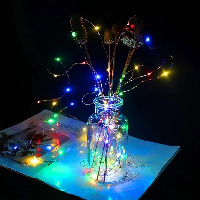 3 Pack USB Fairy Lights USB Powered String Lights Multi-Colored 2 Meters 20 lamp Beads Led Christmas Lights Fairy String Lights led Light String (Multi-Colored 2M)