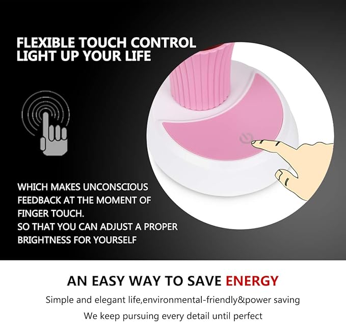 Desk Lamp for Kids Sunflower LED Charging Table Lamp Support Eye Protection Small Desk Folding for Reading,Study and Office, Adjustable Brightness - Pink