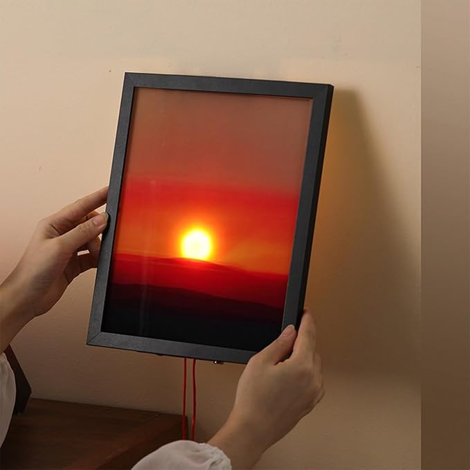Sunset Projection Lamp, Adjustable Wall Projection Light Dual-Pull Rope Controlled Lamp Fashion Lights Sunrises Lamps for Home Living Room Bedroom Wall Decor