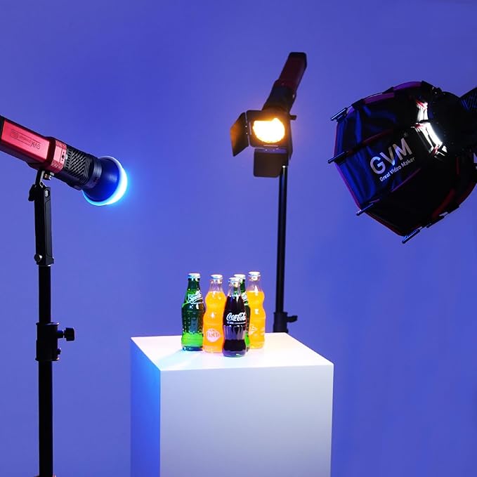 GVM PD60C RGB Video Light, 3 Packs 60W COB Photography Lighting with Softbox, Portable Studio Light, IP65 Water Resistant Handheld Spotlight for Photographers, 2700-6800K, 34200lux/0.5m