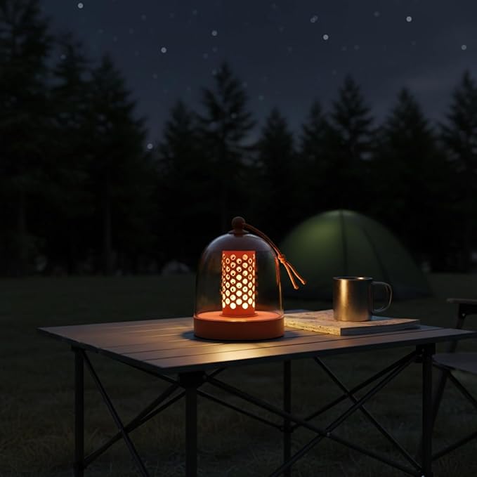 Camping Lantern, IPX4 Waterproof Touch Control LED Night Light, USB Rechargeable & Long Lasting Battery, Portable Hanging Tent Lamp for Outdoor Camping Hiking Backpacking,Orange