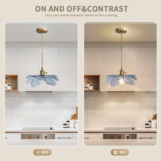 vintage pendant light glass pendant light Brushed Brass Pendant light fixtures Farmhouse Pendant Lighting with blue Glass Shade 1-light Hand Blown Hanging Light for Kitchen Dining Room Bedroom
