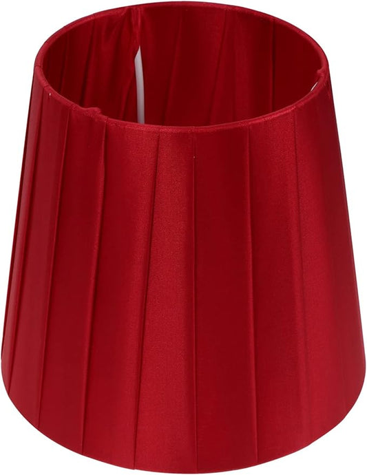 1pc Cloth Lampshade Pleated Lamp Shade Clip On Bulb Light Covers Lamp Shade for Bedroom Table Lamp Floor Light, Red