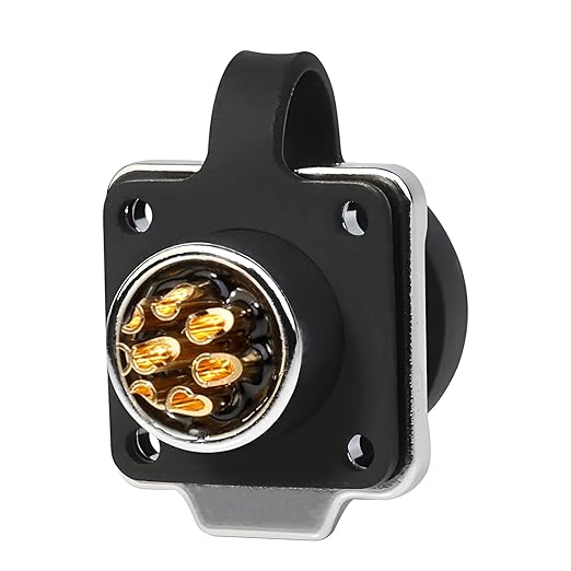 CNLINKO LP-12 8 Pin Connector IP68 Waterproof Circular Electrical Plug for Outdoor Equipment Solar Industrial Machinery DC 12V Flange Mount Metal-Reinforced Kit (8-Pin)