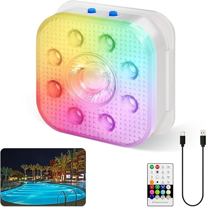 HL Rechargeable Halloween Pumpkin Lights with Remote,RGB Jack O Lantern Light for Pumpkin Decor,Waterproof Submersible Led Lights Underwater Tea Lights for Inside Pumpkins Outdoor 1 Pack