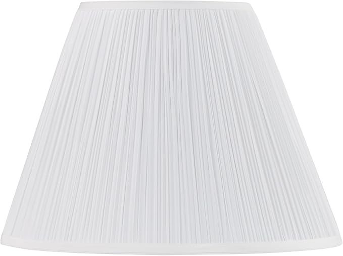 Aspen Creative 33138, Mushroom Pleated Traditional Spider Lamp Shade, Pleated White, 7" Top x 17" Bottom x 13" Slant