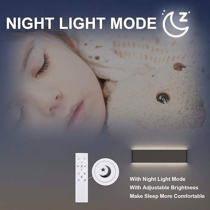 Aipsun 24in Remote Control Dimmable Modern Black Vanity Light Fixtures Color Temperature Adjustable LED Bathroom Light Fixture
