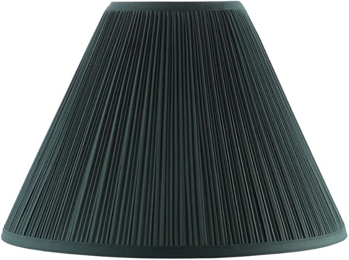 Aspen Creative 33193, Transitional Hardback Empire Shaped Mushroom Pleated Dark Green Spider Shade, 6" Top x 16" Bottom x 12" Slant