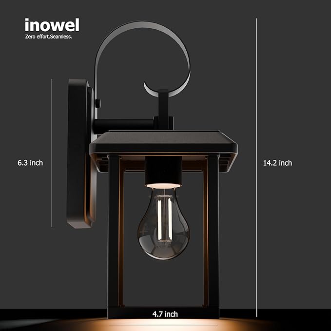 2 Pack Modern Outdoor Wall Light Sconce Dusk to Dawn Aluminium Porch Front Door Garage,2 Bulbs Included,3000K 5000K,Wall Mount Waterproof Outside Lantern,Lever Nuts Included,Easy Assembly,Black,2 Pack