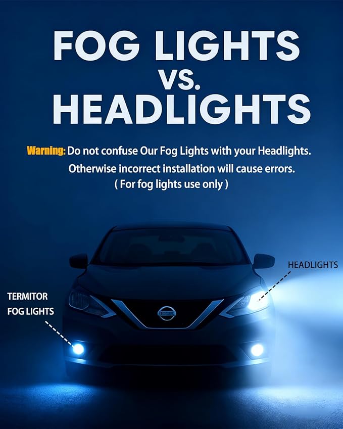 H11/H9/H8 Bulbs, 50,000LM 10X Ultra-Brightness, Real 1:1 Halogen Mini Size, 6500K Cool White H11 Fog Light Conversion Kits, 10-Year Extended Lifespan, Plug and Play, Pack of 2