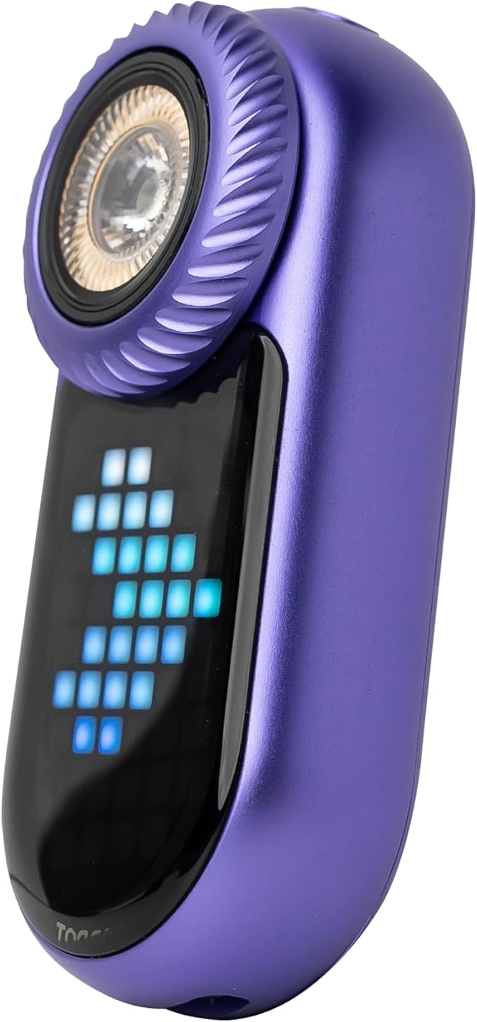 LOOPDOT EDC Flashlight – Rechargeable Small and Powerful LED Flashlight with RGB Pixel Display, Interactive Games, Adjustable Brightness – Cool Gadget Gift for Kids & Adults (Purple)
