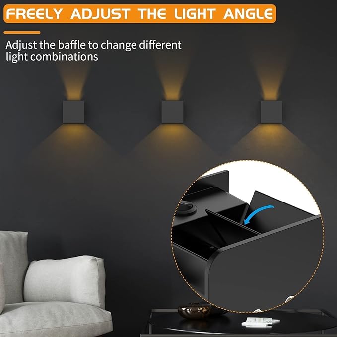 12V LED RV Wall Light-with On & Off Switch,Low Voltage LED Deck Lights,IP65 Waterproof Wall Sconce,Wall Mount Adjustable Beam Angle Design,6W for RV,Boat,Patio,Backyard,Porch lamp (warm light)