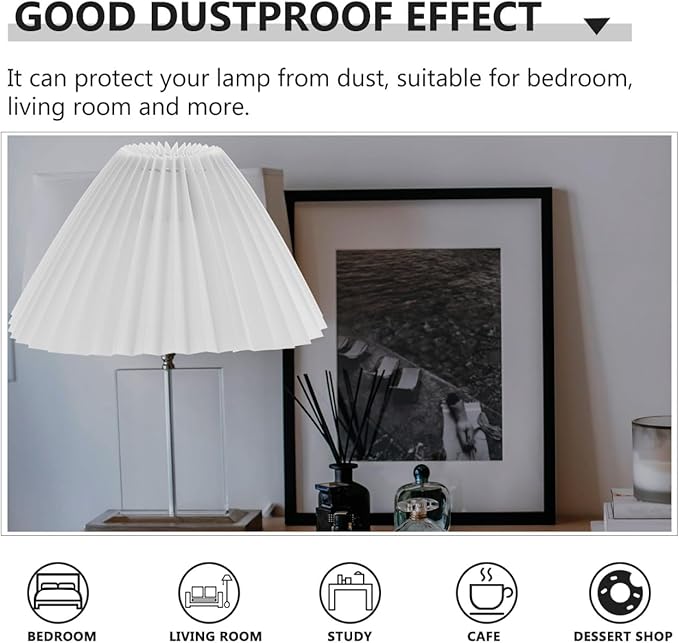 DOITOOL Elegant Modern Style Lampshade Home Lampshade Desk Lamp Cover Wall Lamp Shade Pleated Table Accessory