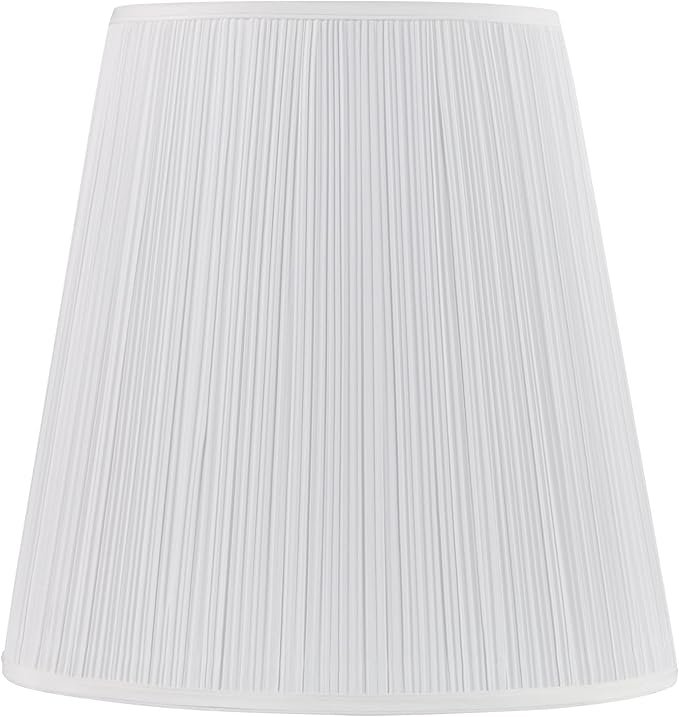 Aspen Creative 33135, Mushroom Pleated Traditional Spider Lamp Shade, White, 12" Top x 18" Bottom x 18" Slant