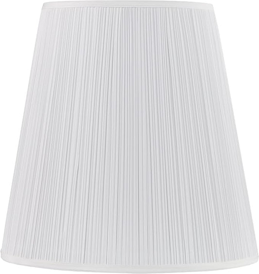 Aspen Creative 33135, Mushroom Pleated Traditional Spider Lamp Shade, White, 12" Top x 18" Bottom x 18" Slant
