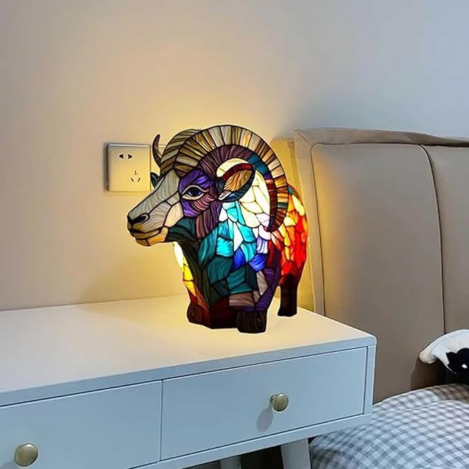 Vintage Animal Night Light Home Decor,Bohemian Resin Decorative Bedside Lamp,Retro Painting Table Lamp Nightlight for Bedroom Decoration, Party Decor,Gift for Animal Lovers,Friends and Familys 5.91In