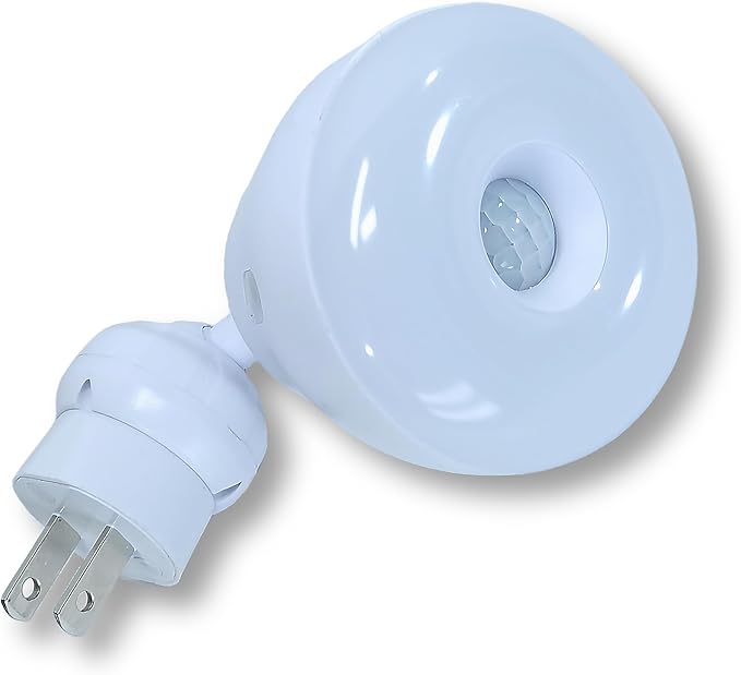 Bright Night Light LED Motion and Light Sensor AC Outlet Plug-in Flexible Neck Rotatable PIR Automatic Lamp Dusk to Dawn (5, Watts)