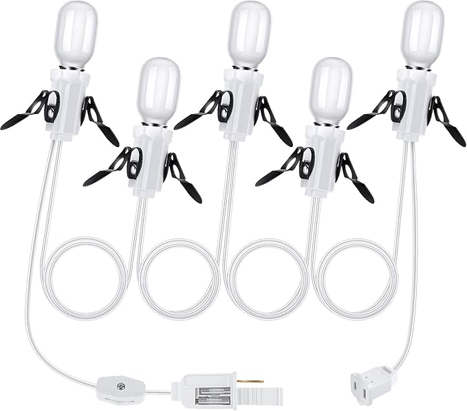 Leelosp 1 Pack Accessory Cord with 5 Milky White LED Light Bulb and Female Plug, Compatible with Department 56 Christmas Village, 13 Ft UL Certification Christmas Village Light Replacement Cord