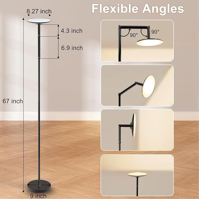 ZAIYW Smart RGB Floor Lamp with APP Timer Music Sync, 16 Million Colors Changing Modern Floor Lamps Dimmable LED Standing Lamps for Living Room Bedroom Office