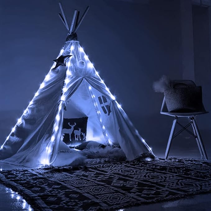 Solar Fairy Lights 33Ft 100 LED Rope Lights for Outside 8 Modes White Fairy Light Solar Outdoor for Patio Fence Party Garden Yard Home Holiday Tree Decoration.