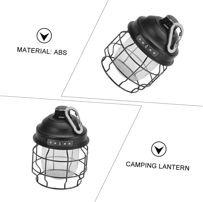 UPKOCH Rechargeable Lantern Battery Powered Tent Light Retro Style Camping Lamp Portable USB Outdoor Lamp
