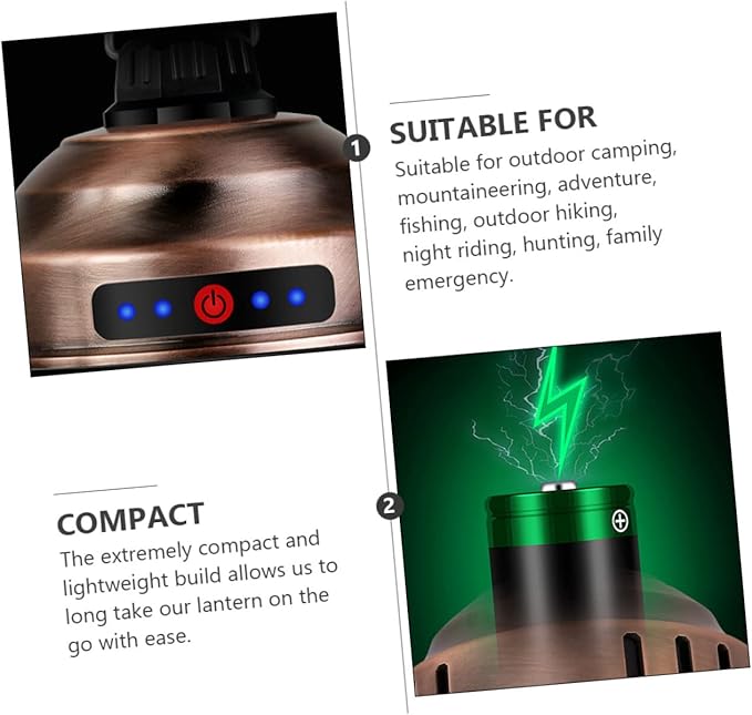 1pc Retro Led Camping Lamp Portable Outdoor Rechargeable Lantern for Tent Hiking Fishing and Emergency Use Lightweight Convenient Hanging Design for Camping Adventures