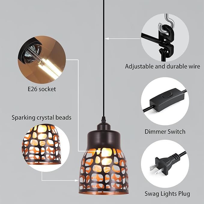 Pendant Light Industrial Vintage Pendant Lamp Retro Farmhouse Ceiling Hanging Light Fixture Black Metal Creative Geometric Diamond Shade Pendant Lighting for Kitchen Island