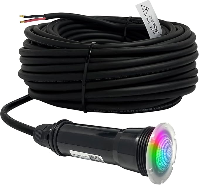 Direct Replacement for Pentair Globrite Color Led Pool Light - 1.5 Inch 100ft Cord 12VAC RGB Changing Swimming for Inground Pools/Spa