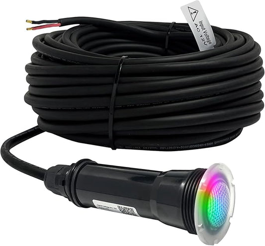 Direct Replacement for Pentair Globrite Color Led Pool Light - 1.5 Inch 100ft Cord 12VAC RGB Changing Swimming for Inground Pools/Spa