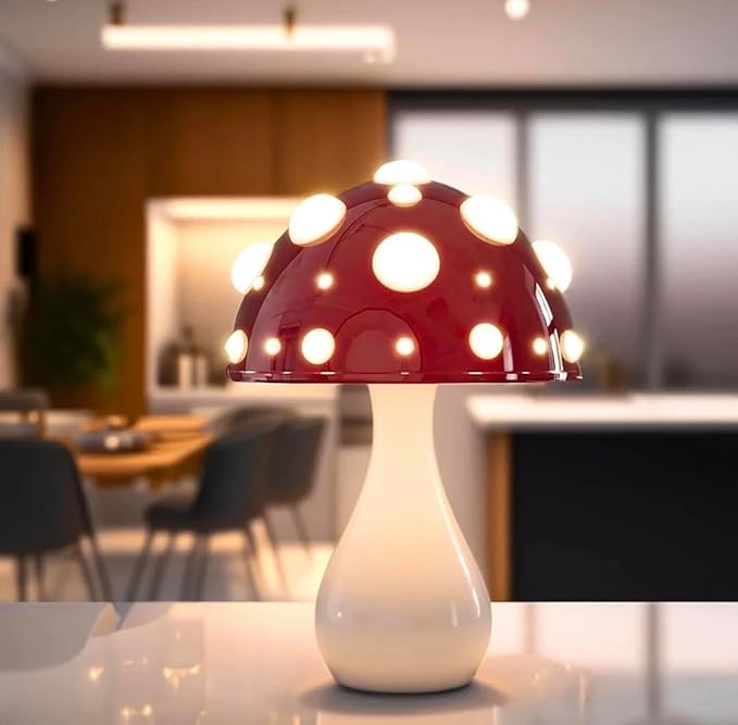 Mushroom Lamp 3 Color Lighting Mushroom Night Light Small Mushroom Lamps for Bedrooms for Home Decor, Kids, Bedroom, Living Room, College Dorm Room, Girl Gift (White), YUE/1001