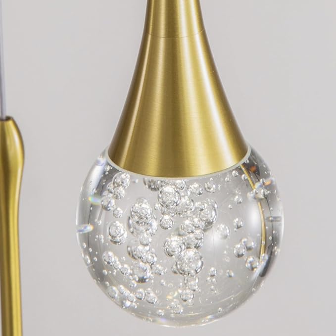 cenzoz 3-Lights Modern Pendant Lights for Kitchen Island LED Dimmable Crystal Glam Ceiling Pendant Lighting Chandelier for Dining Room Hallway Bedroom Corner Lamp Antique Gold
