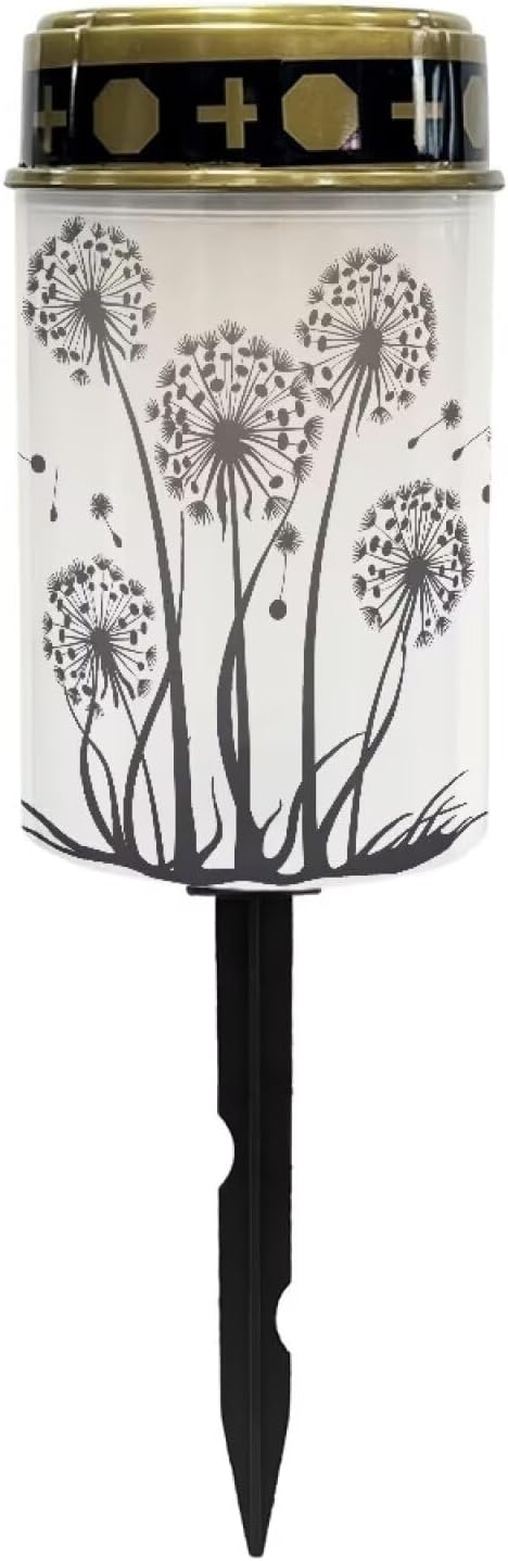 Light for Prayer Cemetery Solar Lights for Grave Cemetery Decor Candle Lamp Dandelion Grave Solar Lights Garden Cemetery Decor Memorial Gift
