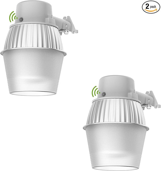 250W Equivalent Barn Light with 29W LED bulb Outdoor Dusk to Dawn Area and Flood Light with Photocell UL Listed LED Security Light for barn Garage Yard Warehouse 4000K 3300LM 120Vac Gray 2 Pack