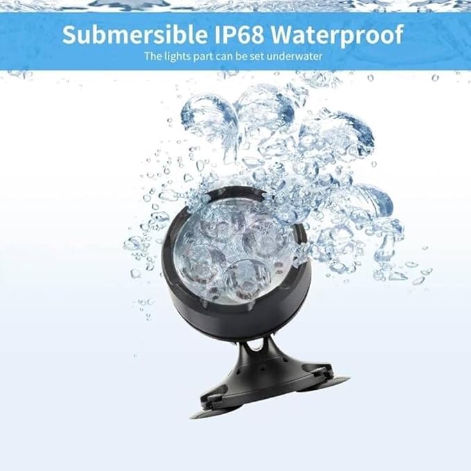 Pond Lights Colored with Timer, Submersible Fountain Light, RGB Underwater Dimmable Memory IP68 Waterproof Outdoor Spot Lights with Spiked Stand for Pond Fountain Waterfall Landscape(Set of 6)