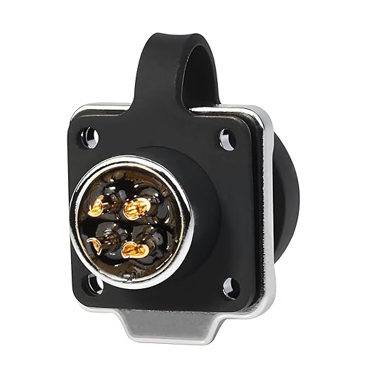 CNLINKO LP-12 4 Pin Connector IP68 Waterproof Circular Electrical Plug for Outdoor Equipment Solar Industrial Machinery DC 12V Flange Mount Metal-Reinforced Kit (4-Pin)