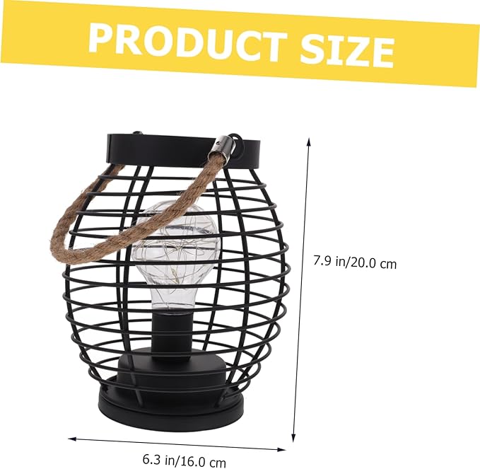 Retro Metal Led Lantern Lightweight Basket Design for Bedside Desk Use for Home and Events Cordless Rechargeable Night Light