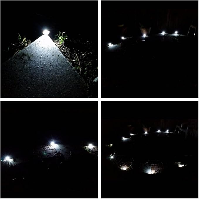 LED Deck Lights Kit, Pack of 10 Low Voltage LED Step Stair Lights Φ1.97 Outdoor Garden Yard Decoration Lamp Recessed Landscape Pathway Step Stair Cold White LED Lighting, Bronze