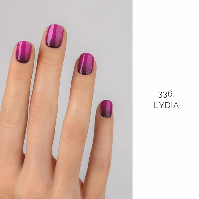 NAILOG Semi Cured Gel Nail Strips, 20Pcs Neon Purple Lasting Gel Nail Stickers, Salon Quality Easy Apply & Remove Works with Any UV/LED Nail Lamps, Lydia