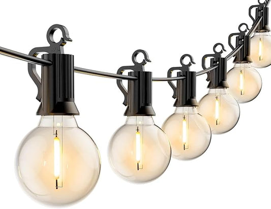 Brightown Outdoor String Lights - Globe Patio Lights 38 Ft with 15 G40 Shatterproof Bulbs, Waterproof Connectable Commercial Outdoor Light for Backyard, Bistro, Porch, Cafe, Deck