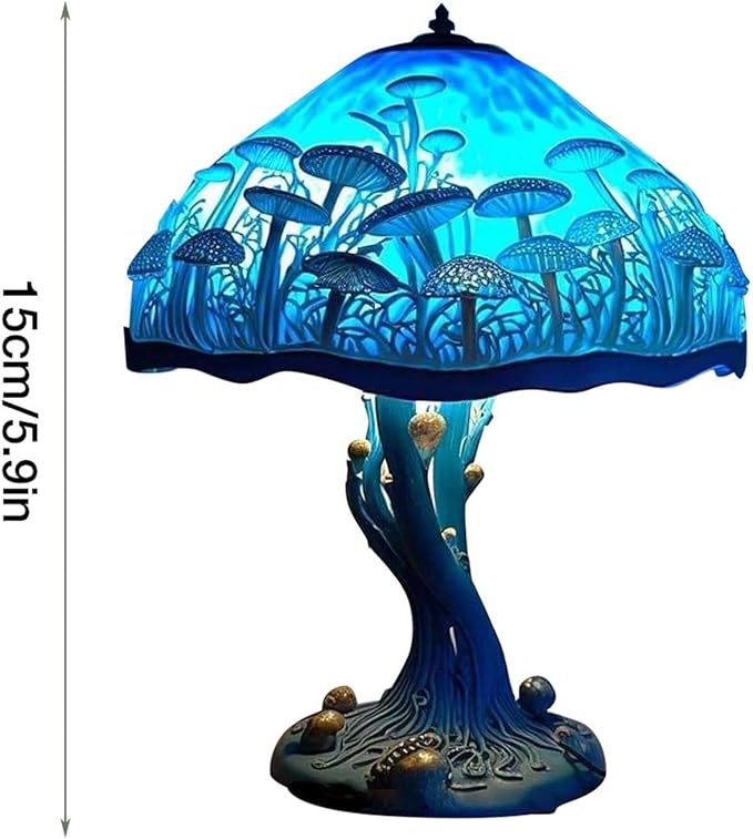 Mmoneyake Painting Mushroom Table Lamp, 2023 New Stained Plant Night Light,Bohemian Resin Mushroom Decorative Bedside Lamp for Bedroom Living Room Home Office Decor Gift
