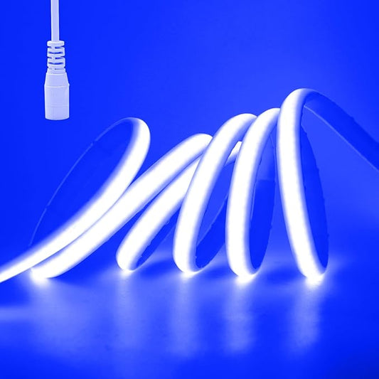 KISUFU 12V DC COB LED Strip, 320 LEDs/m Waterproof IP68 Flexible Neon Light Strip for Living Room, Bedroom, Kitchen, DIY Outdoor Party, Holiday Decoration. (Without Power Adapter)
