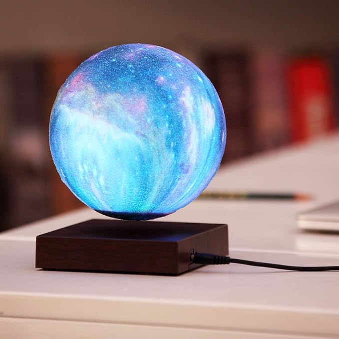 VGAzer Levitating Moon Lamp Floating and Spinning in Air Freely with Gradually Changing LED Lights,Decorative Light for Kids Lover Friends (Square Base)