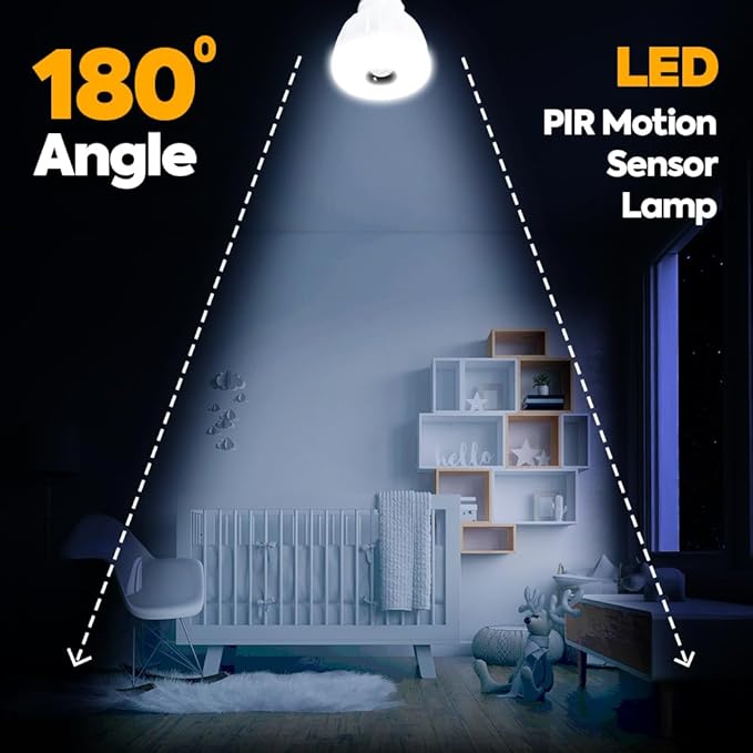 Bright Night Light LED Motion and Light Sensor AC Outlet Plug-in PIR Automatic Lamp Plug Into Wall Dusk to Dawn 5W Bedroom Garage Stairway Basement Hallway