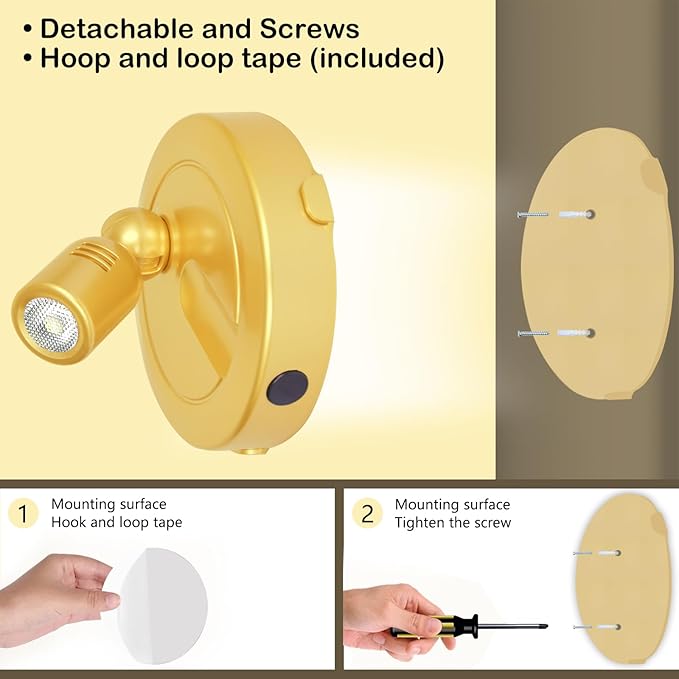 LED Spotlight Indoor,Rechargeable Battery Uplighting Indoor with Timer,3CCT Dimmable Accent Spot Lights for Plants Tree Wall Art Display Painting Artwork Portrait Dartboard Gallery-Gold