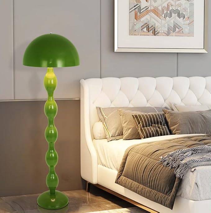 Green Floor Lamp for Living Room,59in Modern Cream Style Led Floor Light,3 Colors Unique Mushroom Floor Lamp,Tall Standing Light for Bedroom,Office,Corner(Bulb not Included)