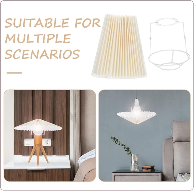 6.3 Inch Umbrella Pleated Linen Lampshade Fabric Cover for Small Bedroom Lamps Pendant and Table Lamp Accessories