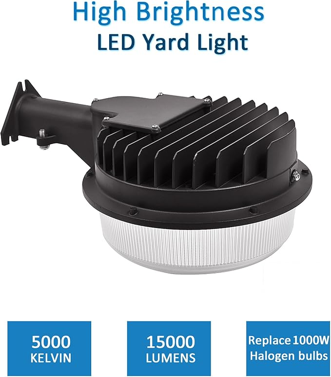 100W LED Barn Light, SZGMJIA Dusk to Dawn Outdoor Yard Light with Photocell, Ultra Bright 15,000LM 5000K Daylight, 1000W MH/HPS Replacement,100-277V IP65 Waterproof for Security Area Light, ETL Listed