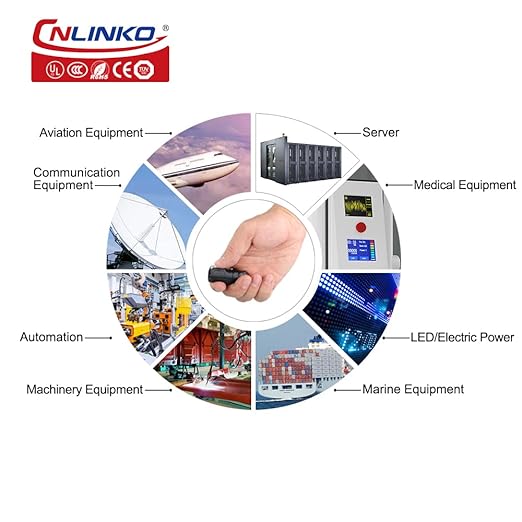 CNLINKO LP-12 Industrial Waterproof Connector IP68 Circular Connector Quick Plugging Aviation Connector PBT Plastic Shell Connector Fast Release Connector M12 2-8 Pin Flange Socket (6 Pin)