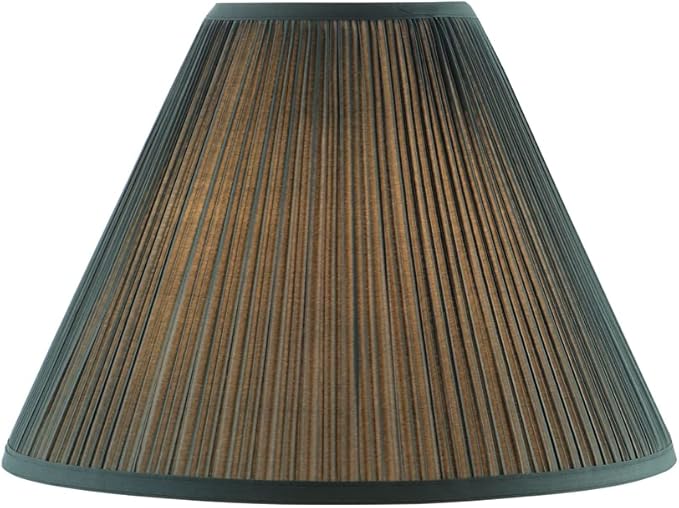 Aspen Creative 33193, Transitional Hardback Empire Shaped Mushroom Pleated Dark Green Spider Shade, 6" Top x 16" Bottom x 12" Slant